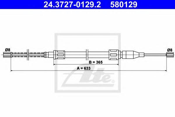Трос, стояночная тормозная система ATE 24.3727-0129.2