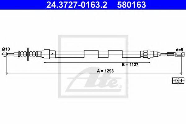 Трос, стояночная тормозная система ATE 24.3727-0163.2