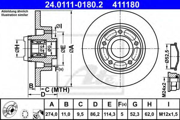 Тормозной диск ATE 24.0111-0180.2