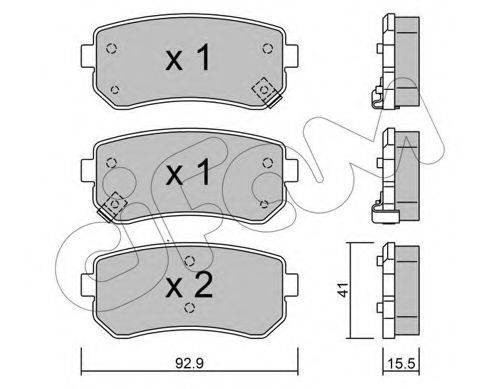 Комплект тормозных колодок, дисковый тормоз CIFAM 822-725-0