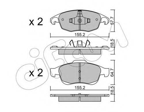 Комплект тормозных колодок, дисковый тормоз CIFAM 822-800-0