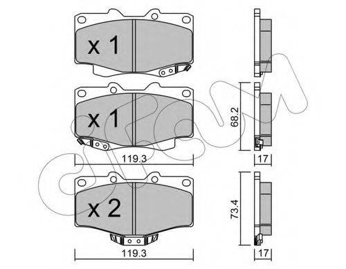 Комплект тормозных колодок, дисковый тормоз CIFAM 822-129-2