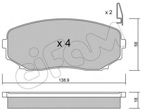 Комплект тормозных колодок, дисковый тормоз CIFAM 822-872-0