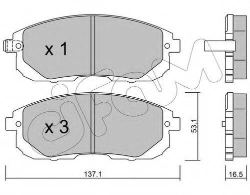 Комплект тормозных колодок, дисковый тормоз CIFAM 822-876-0
