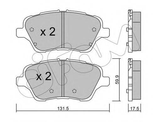 Комплект тормозных колодок, дисковый тормоз CIFAM 822-976-0