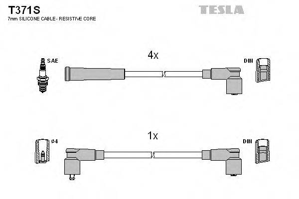 Комплект проводов зажигания TESLA T371S