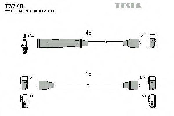 Комплект проводов зажигания TESLA T327B