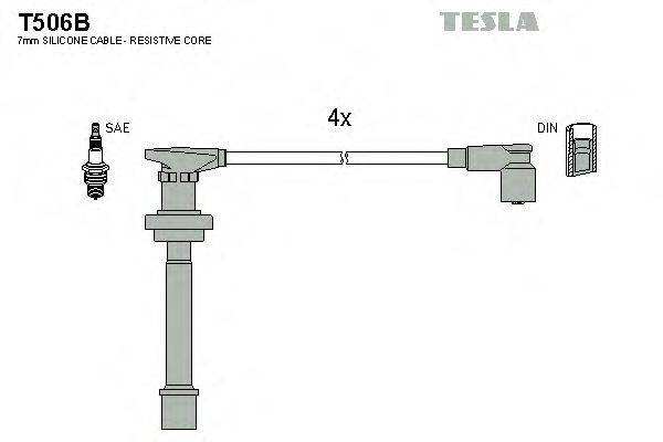 Комплект проводов зажигания TESLA T506B