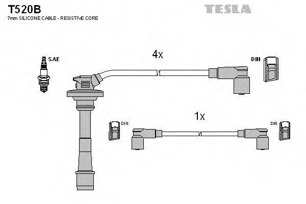 Комплект проводов зажигания TESLA T520B