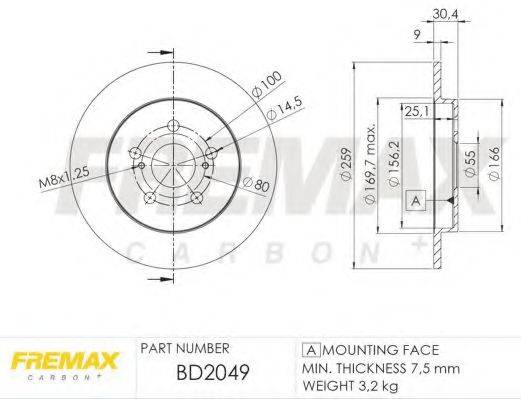 Тормозной диск FREMAX BD-2049