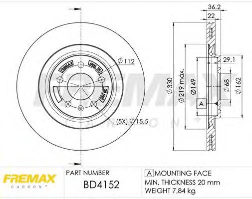 гальмівний диск FREMAX BD-4152
