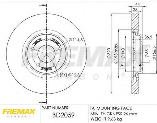 Тормозной диск FREMAX BD-2059
