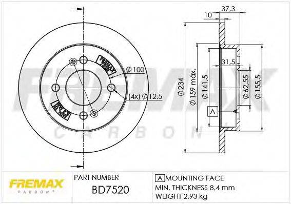 Тормозной диск FREMAX BD-7520