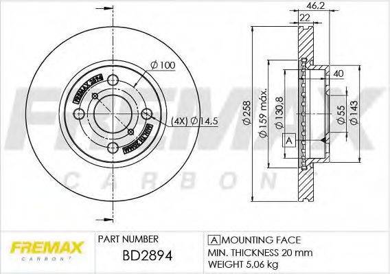 Тормозной диск FREMAX BD-2894
