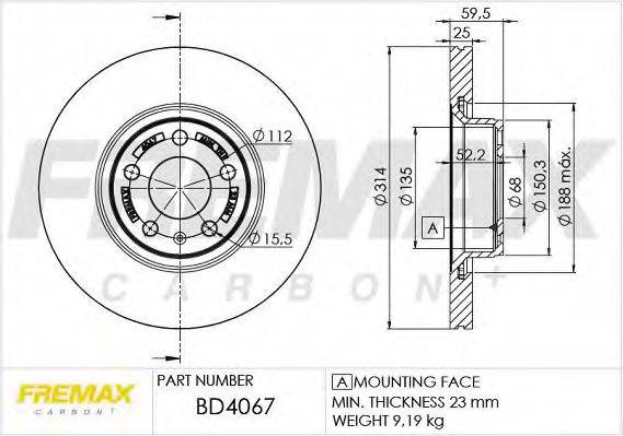 Тормозной диск FREMAX BD-4067