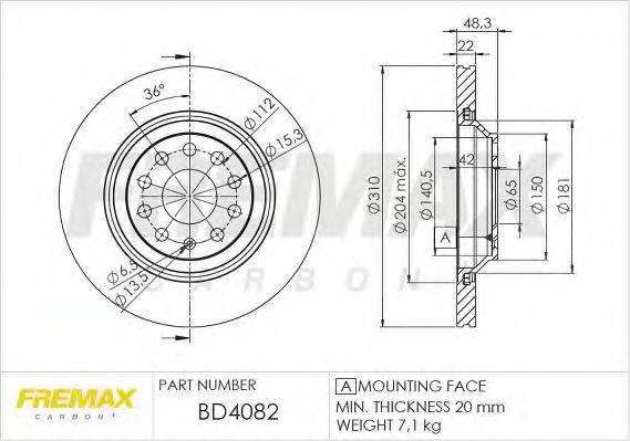 гальмівний диск FREMAX BD-4082