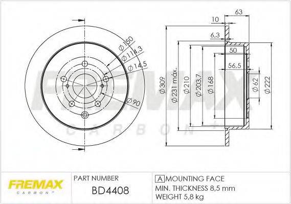 Тормозной диск FREMAX BD-4408