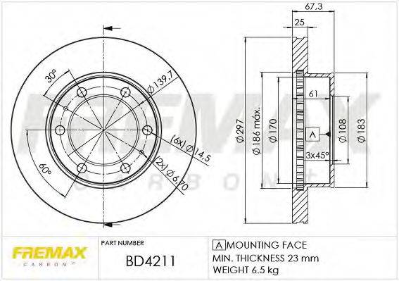 гальмівний диск FREMAX BD-4211