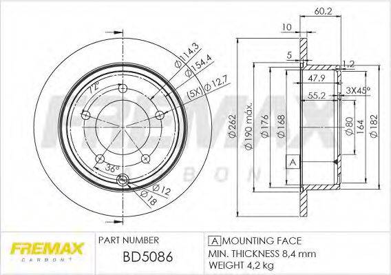 гальмівний диск FREMAX BD-5086