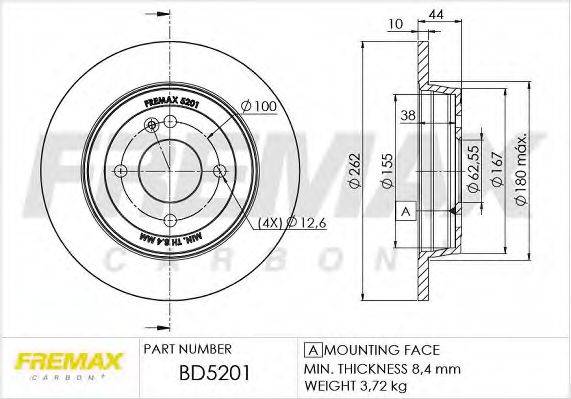 гальмівний диск FREMAX BD-5201