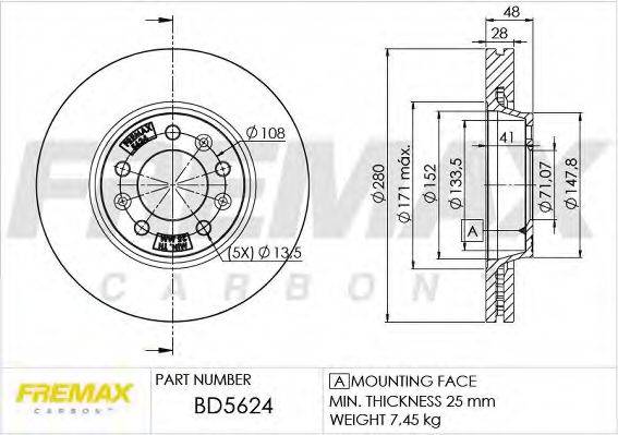 гальмівний диск FREMAX BD-5624