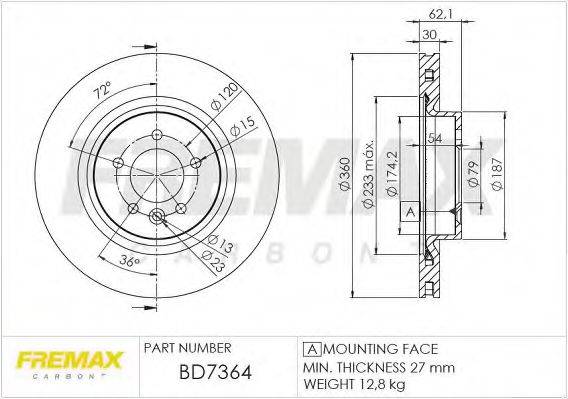 Тормозной диск FREMAX BD-7364