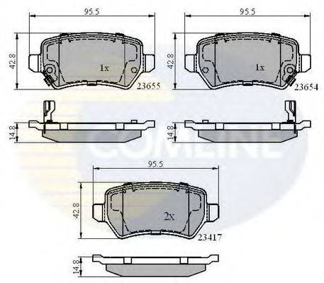 Комплект тормозных колодок, дисковый тормоз COMLINE CBP31551