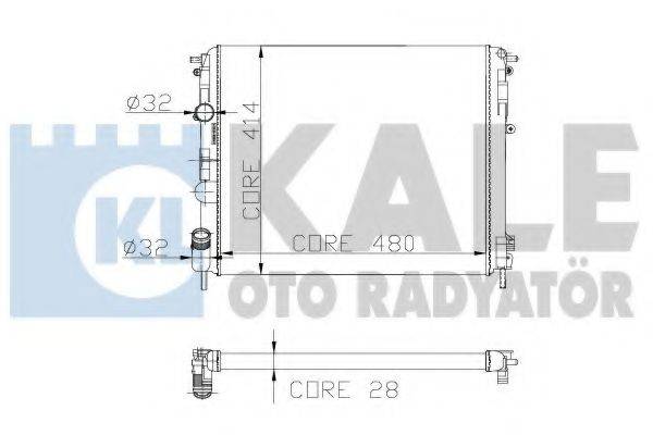 Радіатор, охолодження двигуна KALE OTO RADYATOR 205600