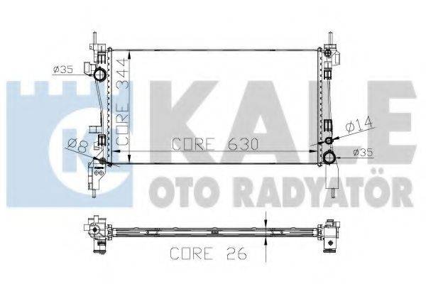 Радиатор, охлаждение двигателя KALE OTO RADYATOR 308400