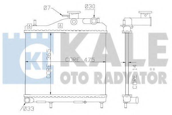 Радіатор, охолодження двигуна KALE OTO RADYATOR 358200