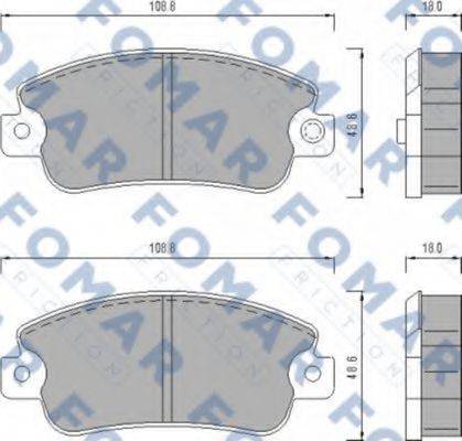 Комплект гальмівних колодок, дискове гальмо FOMAR FRICTION FO 433481