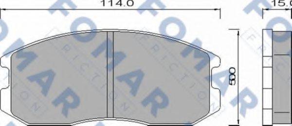 Комплект гальмівних колодок, дискове гальмо FOMAR FRICTION FO 460181