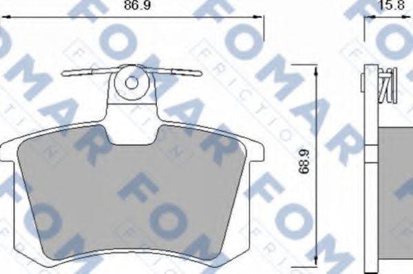 Комплект тормозных колодок, дисковый тормоз FOMAR FRICTION FO 625481