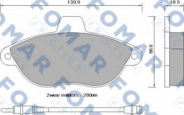 Комплект тормозных колодок, дисковый тормоз FOMAR FRICTION FO 742581