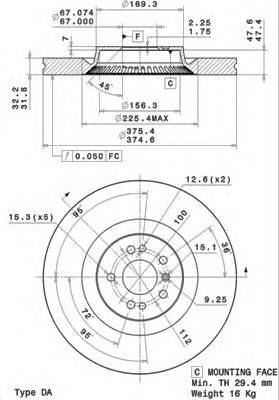 Тормозной диск BREMBO 09.R105.11
