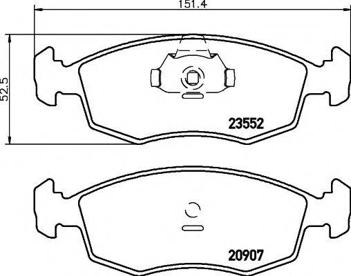 Комплект тормозных колодок, дисковый тормоз MINTEX MDB2076