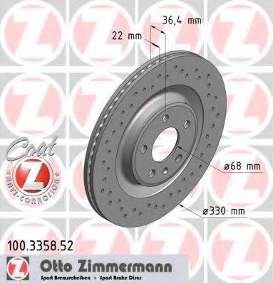 ZIMMERMANN 100335852 Тормозной диск