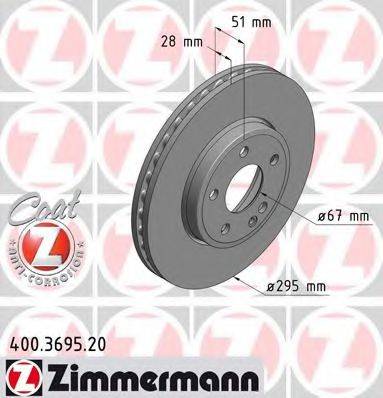 Тормозной диск ZIMMERMANN 400.3695.20