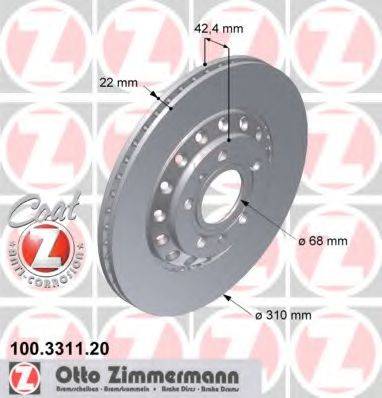 Тормозной диск ZIMMERMANN 100.3311.20