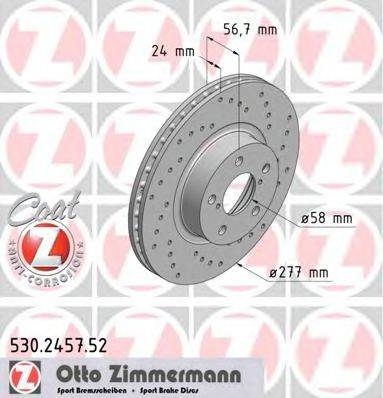 гальмівний диск ZIMMERMANN 530.2457.52