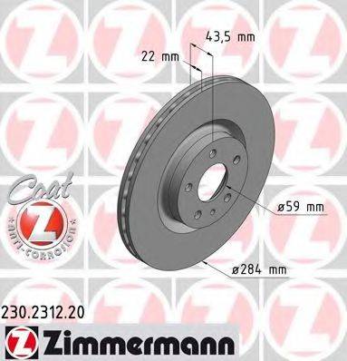 Тормозной диск ZIMMERMANN 230.2312.20