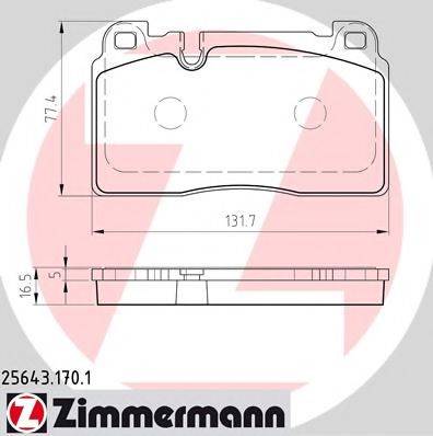 ZIMMERMANN 256431701 Комплект тормозных колодок, дисковый тормоз