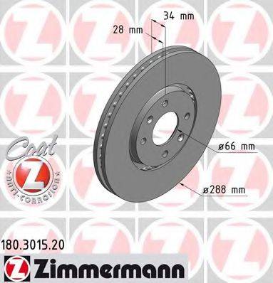 Тормозной диск ZIMMERMANN 180.3015.20
