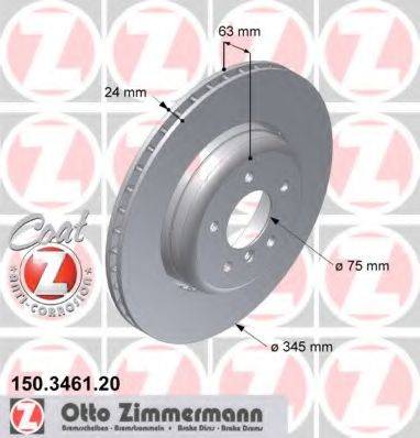 гальмівний диск ZIMMERMANN 150.3461.20