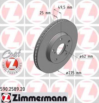 Тормозной диск ZIMMERMANN 590.2589.20