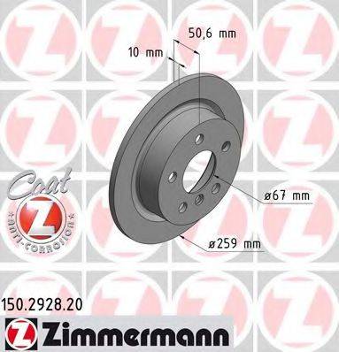Тормозной диск ZIMMERMANN 150.2928.20