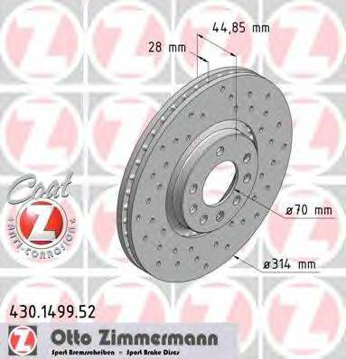 Тормозной диск ZIMMERMANN 430.1499.52