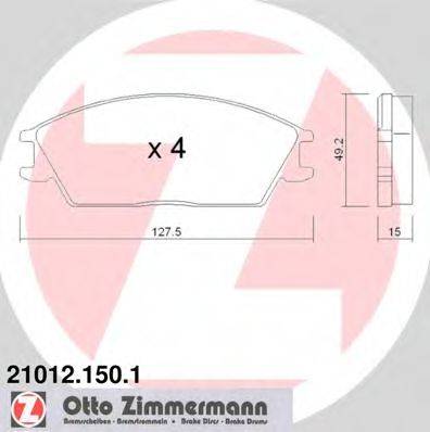 Комплект тормозных колодок, дисковый тормоз ZIMMERMANN 21012.150.1