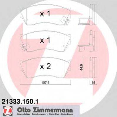 Комплект гальмівних колодок, дискове гальмо ZIMMERMANN 21333.150.1