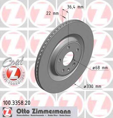 ZIMMERMANN 100335820 Тормозной диск